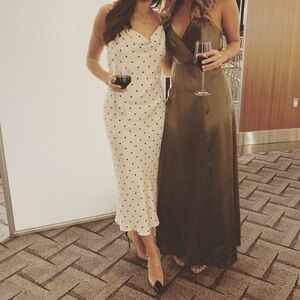 Shona Joy Cream and Black Midi Dresses